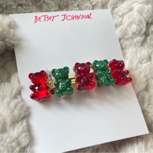 BETSEY JOHNSON Festive Gummy Bear Hair Clip NWT - Picture 2 of 8